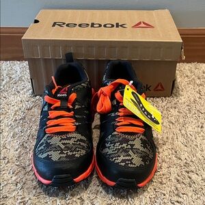 Reebok Camo and Orange Sneakers